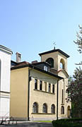 The adjacent monastery of St Nikolas