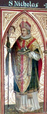 St Nicholas painted panel from the 19th century altar