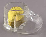 Plastic bootie with gold coins