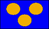 Blue flag with 3 gold balls