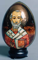 Wood egg with icon image