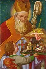 St Nicholas with child and creche