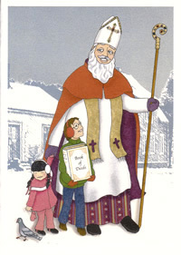 St Nicholas Card with Children
