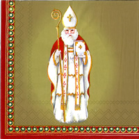 St Nicholas Cream Napkin Reverse