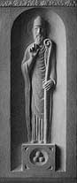 Standing figure with three balls