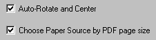 Check these two boxes: Auto-Rotate and Center & Choose Paper Source by PDF page size