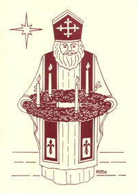 St Nicholas holding Advent wreath