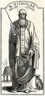 Eastern bishop with beehive and dog