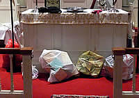 Bags of donated gifts