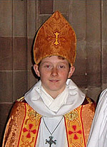 Claines Boy Bishop in miter