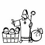 St Nicholas with bag and tub