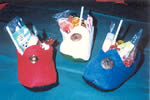 Felt shoes with candy