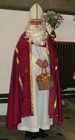 St Nicholas with basket of gold coins