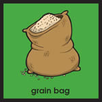 Burlap bag of grain
