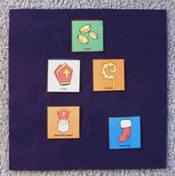 Saint Nicholas story object cards on underlay