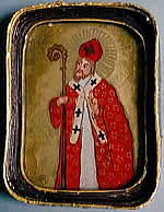 Icon, oil painting in reverse on glass