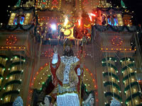 St Nicholas statue outdoors for Festival