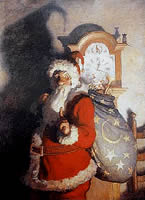 Santa in fur-trimmed red suit