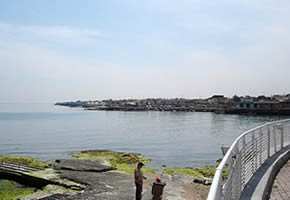 Looking across the bay