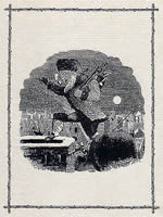 Santa in knickers, climbing in chimney