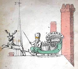 Sante Claus in sleigh