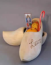 Wooden shoe with treats