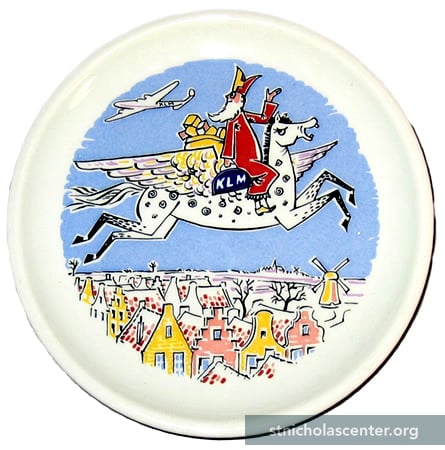 1935年 フランス語 NOËL 「クロンボー城沖の漁船」 イヤープレート Plate ::: St. Nicholas Center