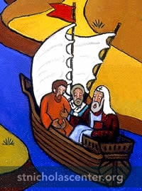 Patriarch in boat