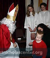 St Nicholas with two angels