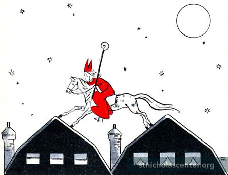 Sinterklaas on rooftops